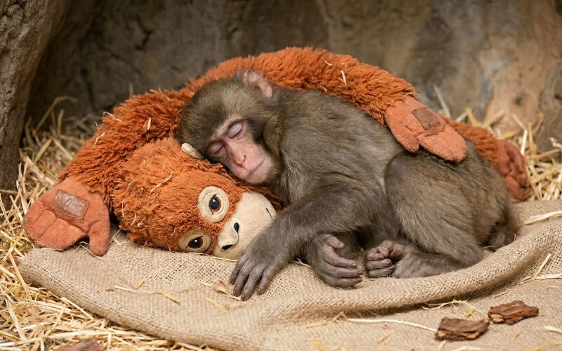 mono-punch-durmiendo-con-peluche